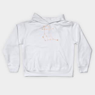 Gemini Zodiac Constellation in Rose Gold Kids Hoodie